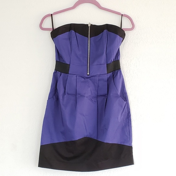 NWT H&M Chic Purple Black Zipper Front Tube Dress - Picture 1 of 8
